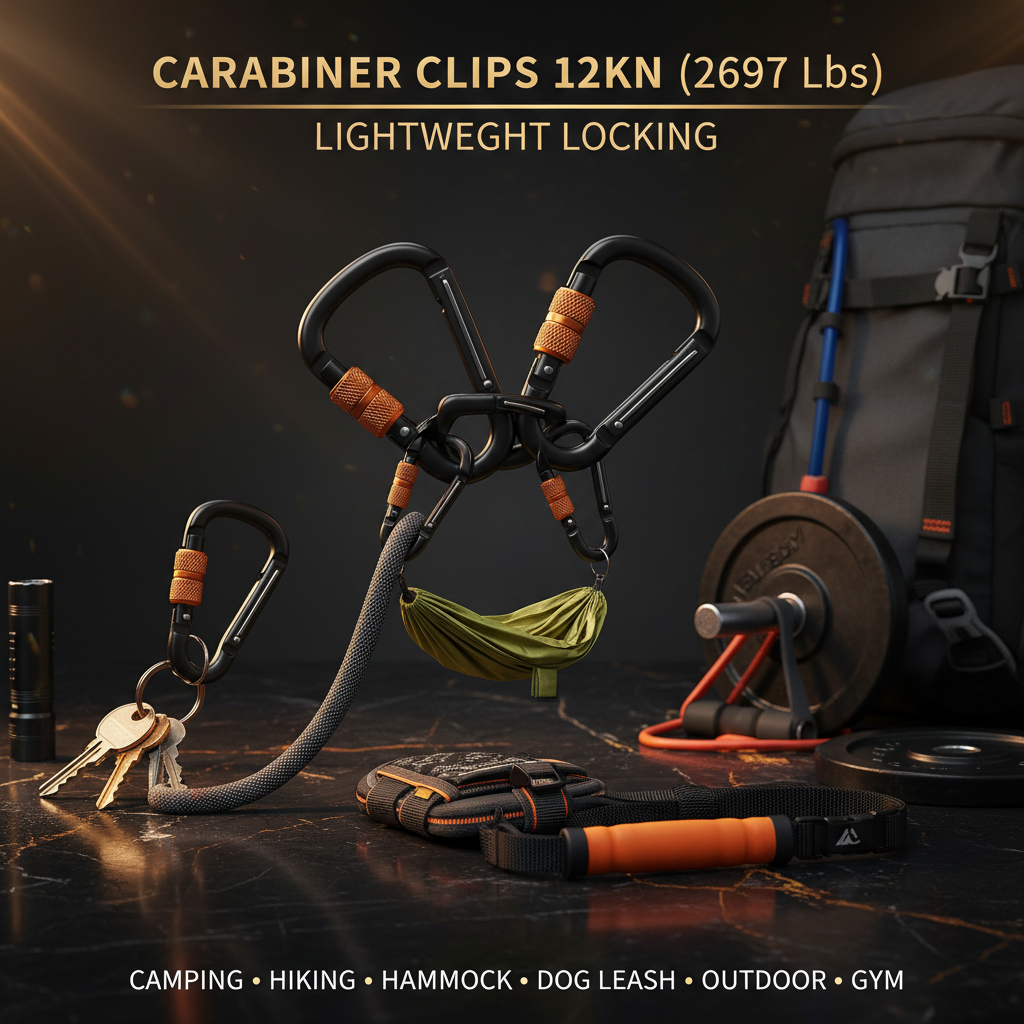 Carabiner Clips Heavy Duty 12Kn (2697 Lbs)-Lightweight Locking Carabiners for Camping, Hiking, Hammock, Dog Leash Harness, Outdoor and Gym Etc, Keychains& Utility