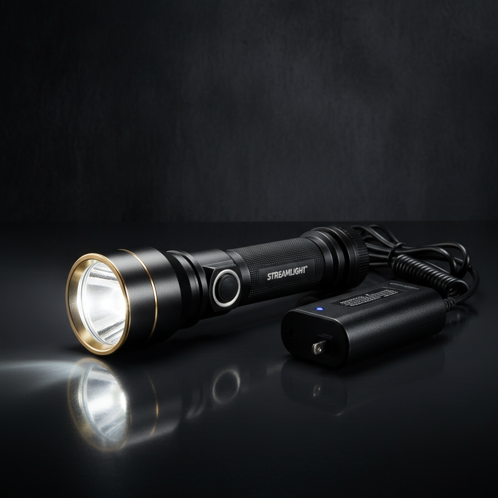 Streamlight 75458 Stinger DS LED HL 800-Lumen Rechargeable Dual Switch Flashlight with 120-Volt Ac/12-Volt DC Smart Charge Piggyback Charger (Nimh), Black
