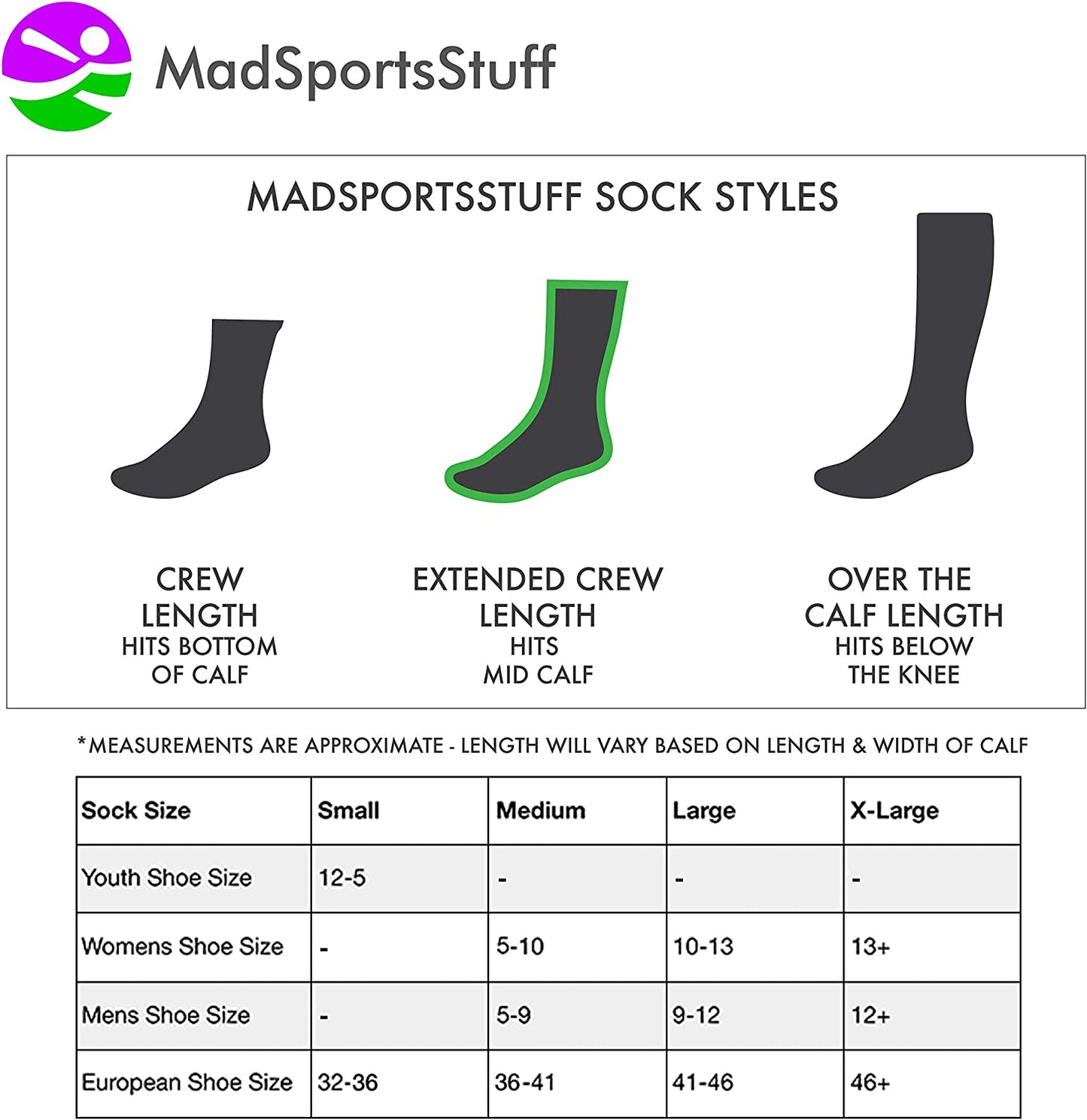 Hockey Player Athletic Crew Socks (Multiple Colors)