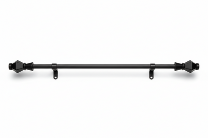 1/2" Cedric Petite Café Adjustable Curtain Rod, 48-84", Black