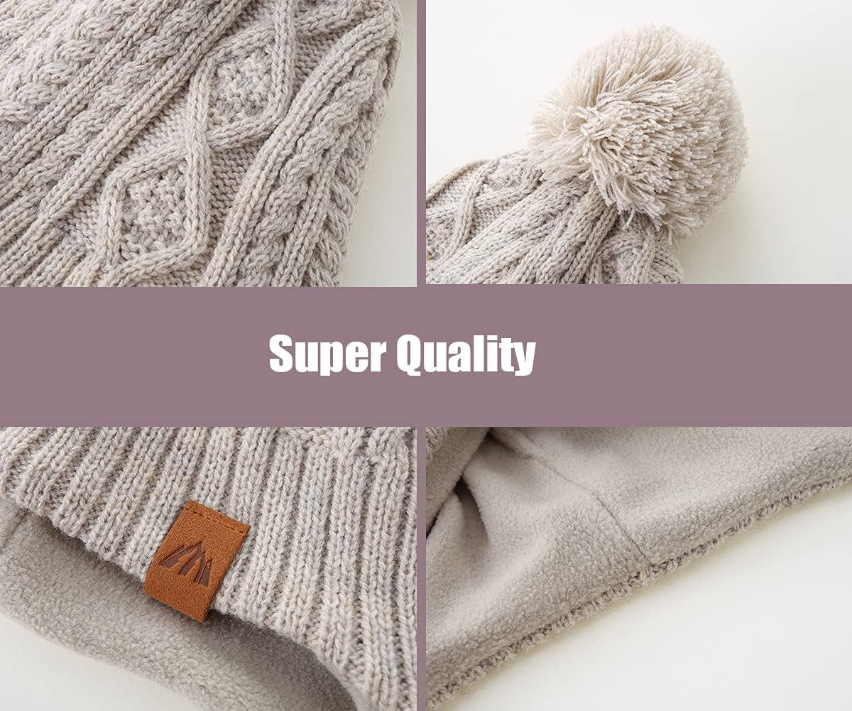 Boys Winter Hat Earflap Knitted Beanie for Kids Warm Fleece Lined Thicken Hat for Baby