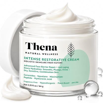 Advanced Skin Barrier Repair Face Cream Moisturizer for Dry Sensitive Skin with Ceramides, Niacinamide, Hyaluronic Acid, Squalane & Anti-Aging Peptides, Hydration & Soothing Recovery, Fragrance Free