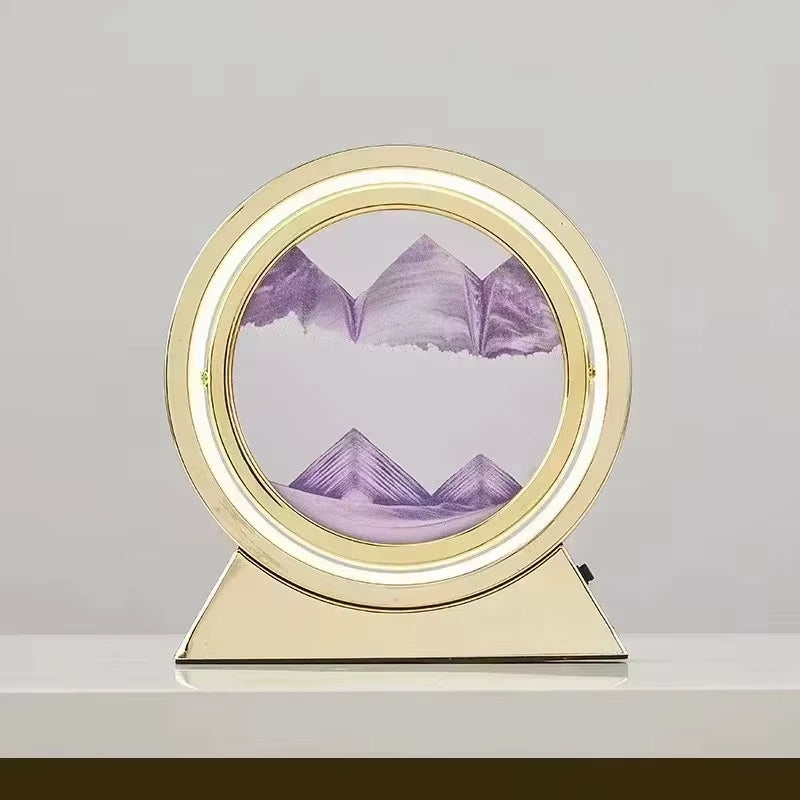 LED Light Creative Quicksand Table Lamp Moving Sand Art Picture 3D Hourglass Deep Sea Sandscape Bedroom Lamp for Home Decor Gift