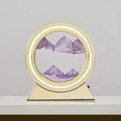 LED Light Creative Quicksand Table Lamp Moving Sand Art Picture 3D Hourglass Deep Sea Sandscape Bedroom Lamp for Home Decor Gift