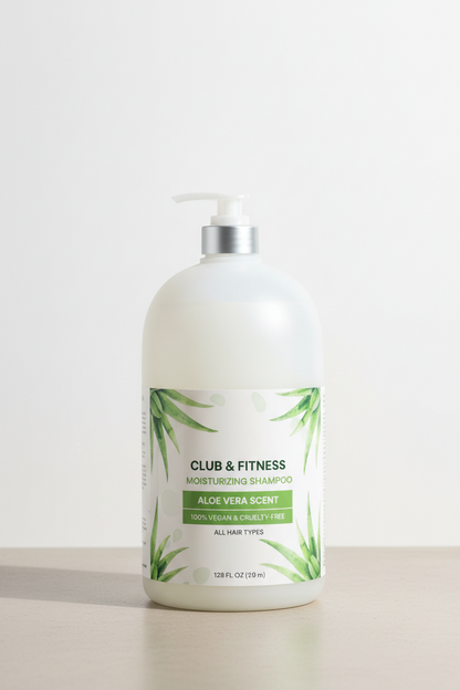 Club & Fitness Moisturizing Shampoo for All Hair Types, 100% Vegan & Cruelty-Free, Aloe Vera Scent, 1 Gallon (128 Fl Oz) Refill
