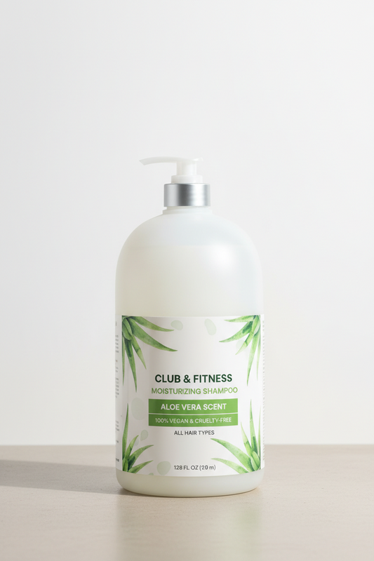 Club & Fitness Moisturizing Shampoo for All Hair Types, 100% Vegan & Cruelty-Free, Aloe Vera Scent, 1 Gallon (128 Fl Oz) Refill