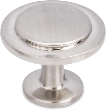 Satin Nickel Kitchen Cabinet Knobs - 1 1/4 Inch round Drawer Handles - 30 Pack of Kitchen Cabinet Hardware