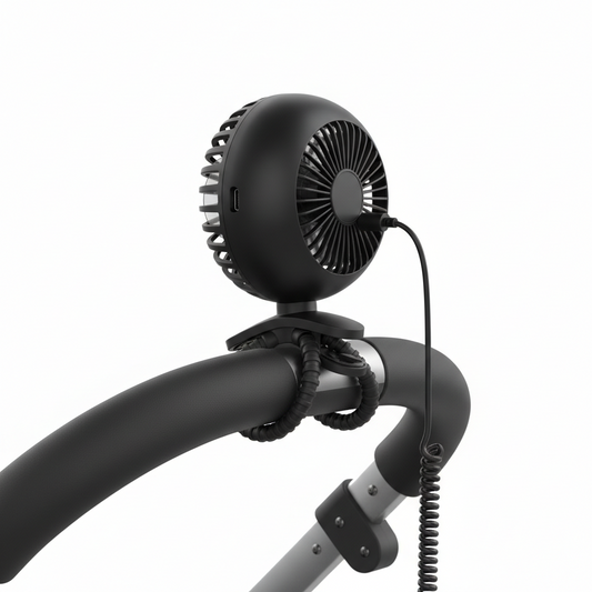 Mini Handheld Personal Portable Fan, Baby Stroller Fan, Car Seat Fan, USB or Battery Powered, with Flexible Tripod Clip on Student Bed Desk Bike Crib Treadmill Camping Traveling(Black)