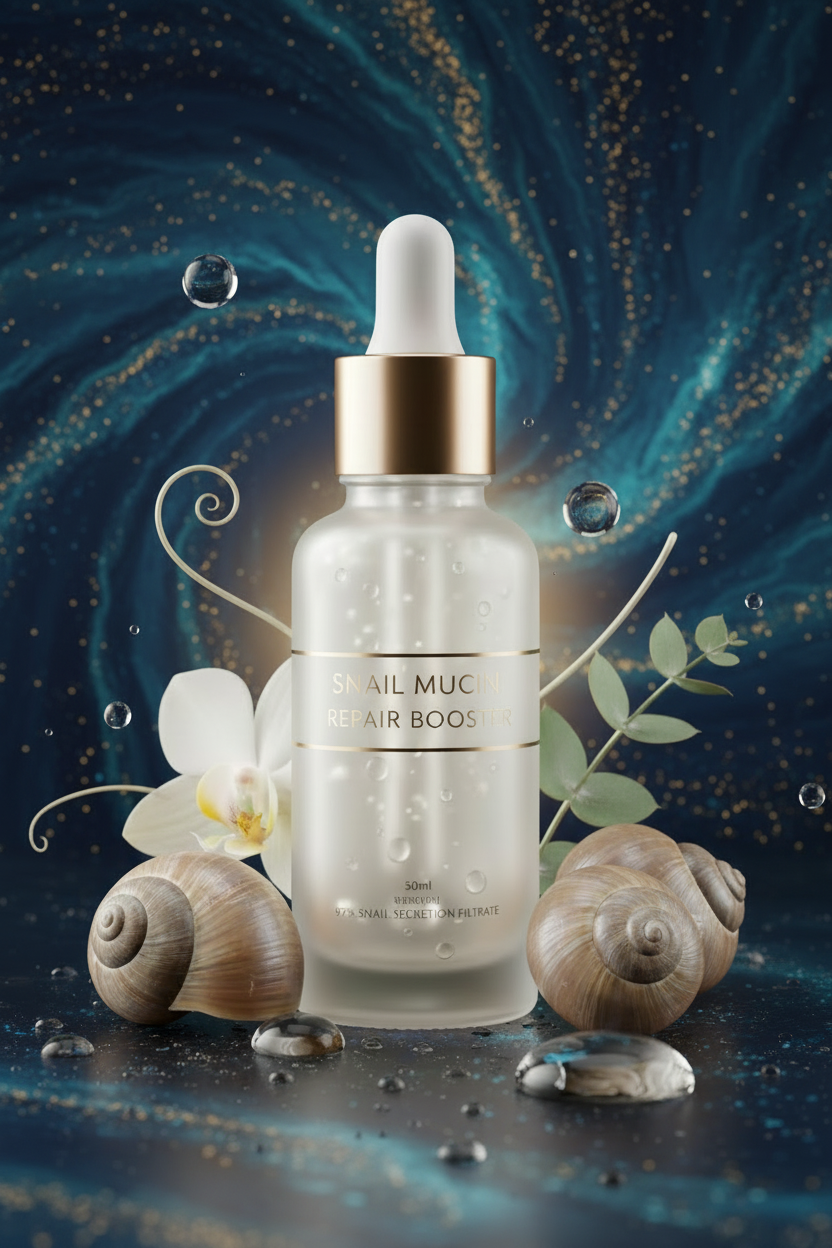Snail Mucin Repair Booster 50 Ml – Formulated with 97% Snail Secretion Filtrate – Facial Skin Care for Women with Hyaluronic Acid – Anti‑Aging