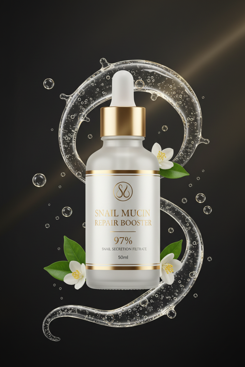 Snail Mucin Repair Booster 50 Ml – Formulated with 97% Snail Secretion Filtrate – Facial Skin Care for Women with Hyaluronic Acid – Anti‑Aging