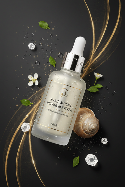 Snail Mucin Repair Booster 50 Ml – Formulated with 97% Snail Secretion Filtrate – Facial Skin Care for Women with Hyaluronic Acid – Anti‑Aging