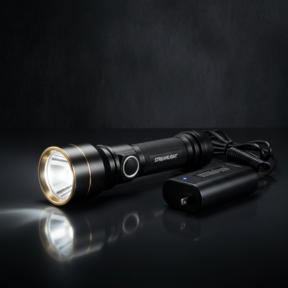 Streamlight 75458 Stinger DS LED HL 800-Lumen Rechargeable Dual Switch Flashlight with 120-Volt Ac/12-Volt DC Smart Charge Piggyback Charger (Nimh), Black