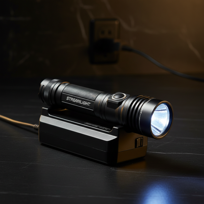 Streamlight 75458 Stinger DS LED HL 800-Lumen Rechargeable Dual Switch Flashlight with 120-Volt Ac/12-Volt DC Smart Charge Piggyback Charger (Nimh), Black