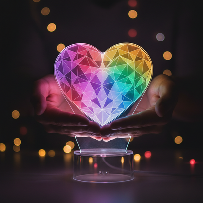 Valentines Day Gift Hands Holding Love 3D Night Light